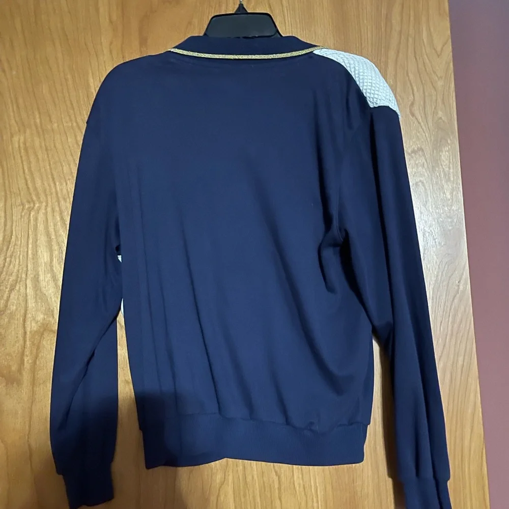 Alfred Dunner Nautical Navy/White Long Sleeve Shirt. Size Large - Picture 2 of 2